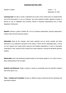 Individual Goal Plan: Law & Business