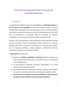 Valoración preoperatoria cirugía resección pulmonar