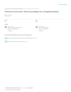 Diversity in Work Teams: Research Paradigms