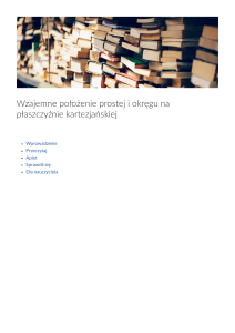 Wzajemne położenie prostej i okręgu - geometria analityczna