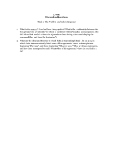 1 John Discussion Questions: Week 1 Analysis