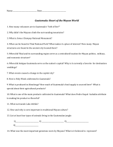 Guatemala: Heart of the Mayan World Worksheet