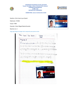 Solución Examen Final Matemáticas II Ingeniería