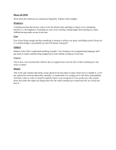 Personal Emotions Essay: Happiness, Fear, Sadness, Disgust