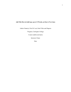 College Paper Template: Title Page, Body, References
