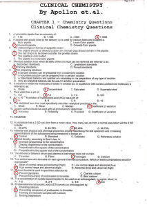 Clinical Chemistry Questions - Practice Problems