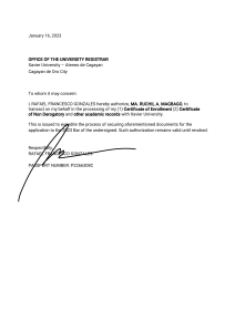 Autorisationsbrev fra Rafael Francesco Gonzales