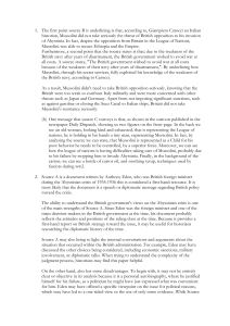 Abyssinian Crisis: Source Analysis & British Policy