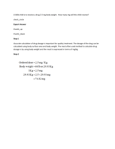 Drug Dosage Calculation: Child's Weight & Dosage
