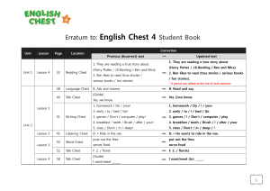 English Chest 4 Erratum: Corrections for Student Book