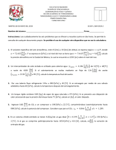 Examen de Termodinámica