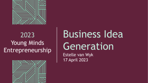 Business Idea Generation: Presentation