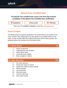 Splunk Core Certified User Exam Guide
