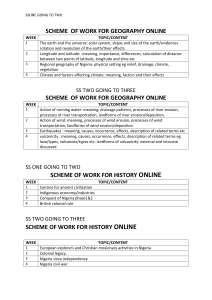 Geography & History Scheme of Work for High School