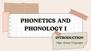 Phonetics and Phonology I Introduction