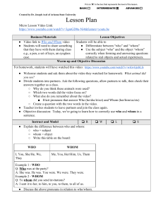 Who vs Whom Lesson Plan
