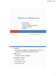 Operations Management Presentation: Strategy & Supply Chain