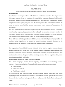 Consolidation Accounting Lecture Note