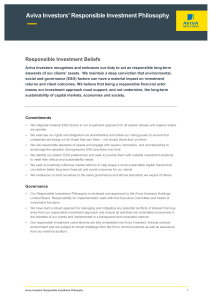 Aviva Investors' Responsible Investment Philosophy
