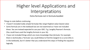 Higher Level Math Formulas & Interpretations