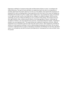 Track and Field Essay: Preparation and Failure