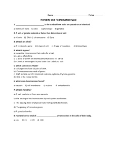 Heredity & Reproduction Quiz - Middle School Biology