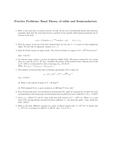 Band Theory & Semiconductors Practice Problems