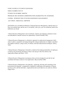 HRM Definitions Assignment
