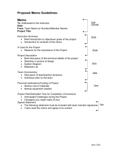 Proposal Memo Guidelines