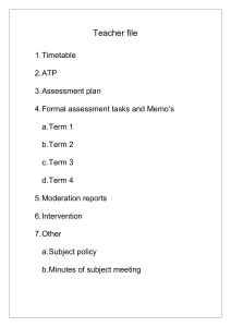 Teacher File Checklist: Timetable, Assessments, and More