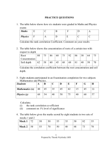 Statistics Practice Questions: Correlation Coefficients