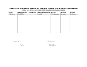 Intervention/Remediation Plan Template