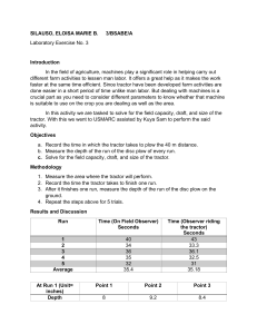 Tractor Performance Lab: Field Capacity, Draft, Power