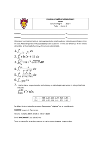 Taller de Cálculo Integral para Ingeniería Militar