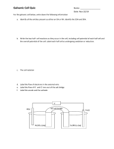 Galvanic Cell Quiz