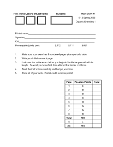 Organic Chemistry Exam 5.12 Spring 2005