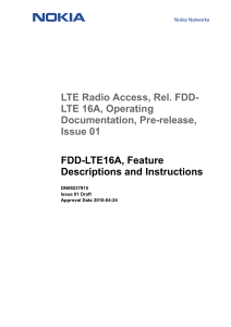Nokia FDD-LTE16A Feature Descriptions & Instructions