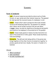 Economics: Factors of Production, Scarcity, and Choices
