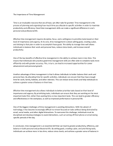 Time Management: Importance, Benefits, and Strategies