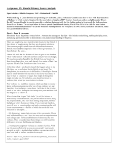 Gandhi Primary Source Analysis Worksheet