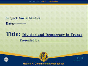 Division and Democracy in France Presentation