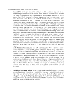 WASH Program Challenges