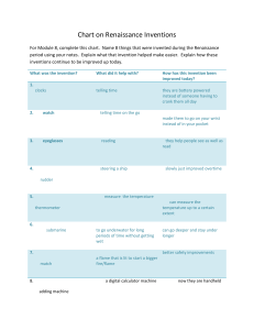 Renaissance Inventions Worksheet