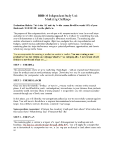 Marketing Challenge Assignment: Plan a New Product
