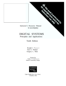 Digital Systems Instructor's Manual: Principles & Applications