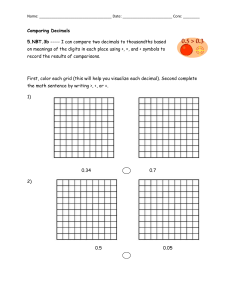 Comparing Decimals Worksheet: Elementary Math