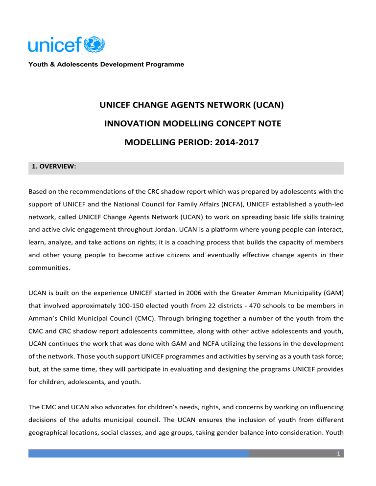 Notej Modelling UNICEF UCAN: Youth Development in Jordan (2014-2017)
