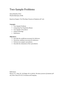 Two-Sample Problems: t-Tests & Confidence Intervals