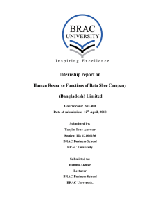 Bata Shoe Company HR Internship Report