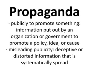 Propaganda Strategies: Bandwagon, Testimonial, Transfer